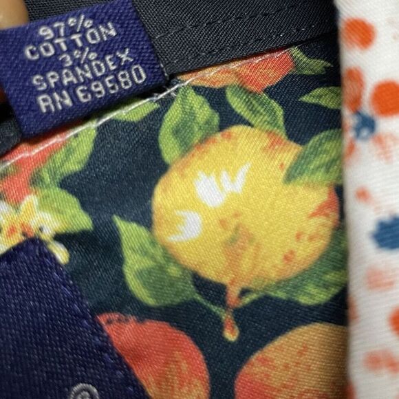 BILLY LONDON UK Shirt Mens XXL White Orange Floral Button Up Slim Fit Stretch - Picture 9 of 9